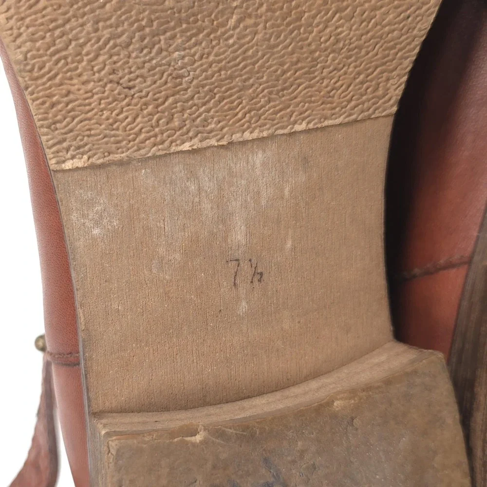 MADEWELL‎ Women's Leather Ankle Boots 7.5 Brown Buckle Strap Low Heel Casual